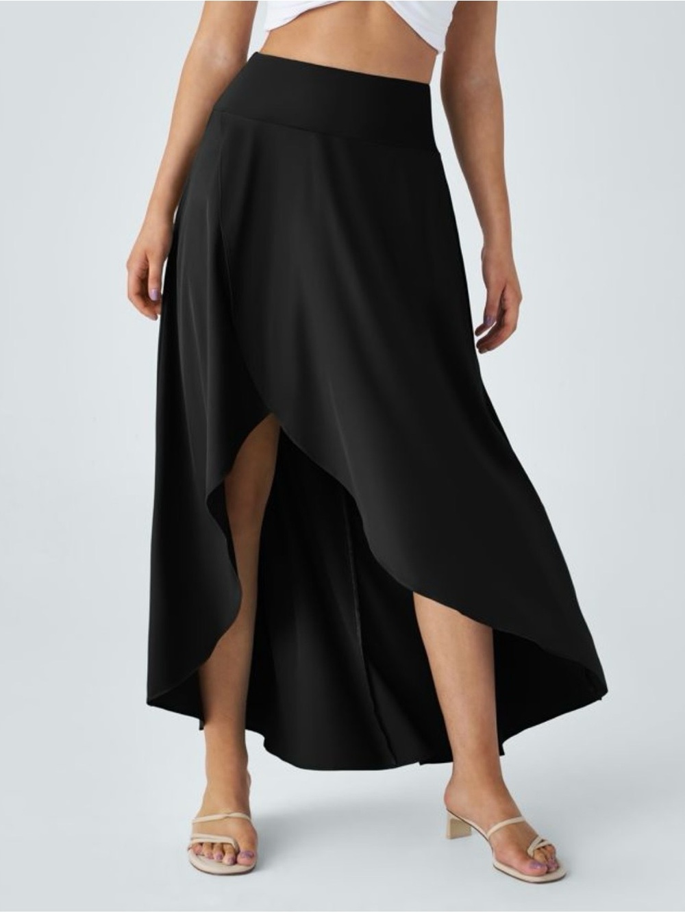 HALARA Black High-Low Wrap Skirt